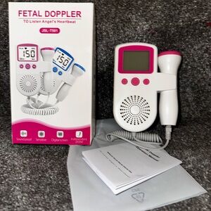 Fetal Doppler with Batteries - Pink and White